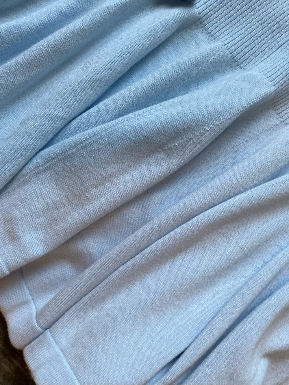 Free People Sky Blue Ribbed Knit Top